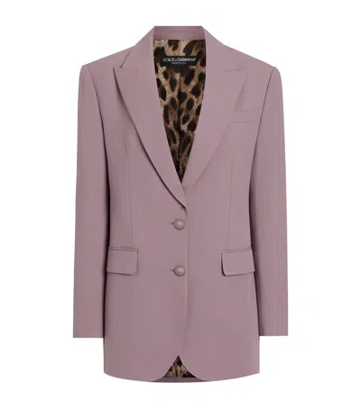Dolce & Gabbana Dolce&gabbana Cashmere-silk Blazer In Purple