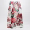 Dolce & Gabbana Multicolor Skirt With All-over Floral Motif In Silk Woman