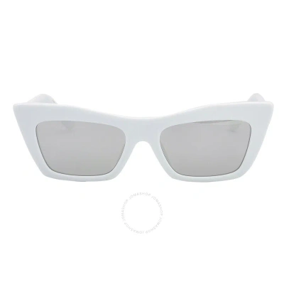 Dolce & Gabbana Dolce And Gabbana Clear Mirrored Silver Cat Eye Men's Sunglasses Dg4435 33128v 53 In Silver / White