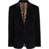 Dolce & Gabbana Men Black Velvet Sicilia Light Single-breasted Blazer In Black