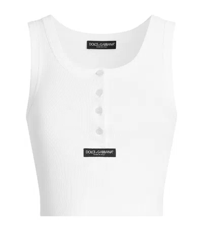 Dolce & Gabbana Dolce&gabbana Cotton Buttoned Tank Top In White