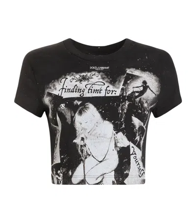 Dolce & Gabbana Dolce&gabbana Cotton Graphic Cropped T-shirt
