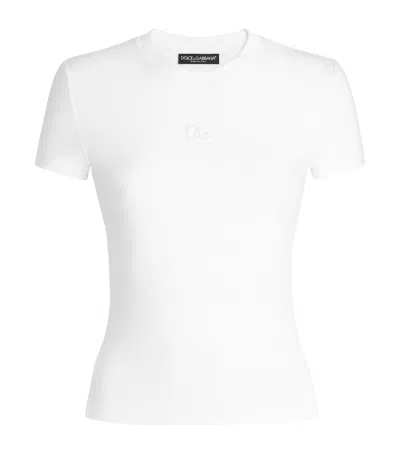 Dolce & Gabbana Dolce&gabbana Cotton Logo T-shirt In White