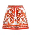 Dolce & Gabbana Shorts In Cotone Arancione Con Stampa Grafica Dolce E Gabbana In Orange