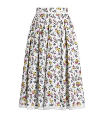 Dolce & Gabbana Dolce&gabbana Cotton-blend Pleated Midi Skirt