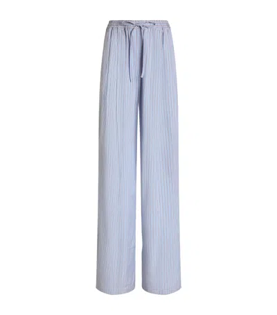 Dolce & Gabbana Dolce&gabbana Cotton-silk Stripe Trousers In Blue