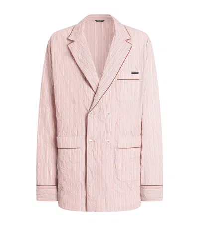 Dolce & Gabbana Dolce&gabbana Crinkled Striped Pyjama-style Shirt In Pink
