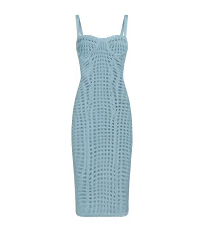 Dolce & Gabbana Dolce&gabbana Crocheted Cup Midi Dress In Blue