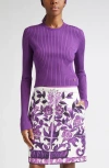 Dolce & Gabbana Dolce&gabbana Crop Rib Sweater In Purple