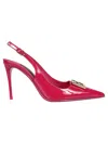 Dolce & Gabbana Polished Calfskin Slingbacks In Magenta