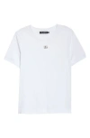 Dolce & Gabbana Dolce&gabbana Crystal Dg Logo Graphic Tee In White