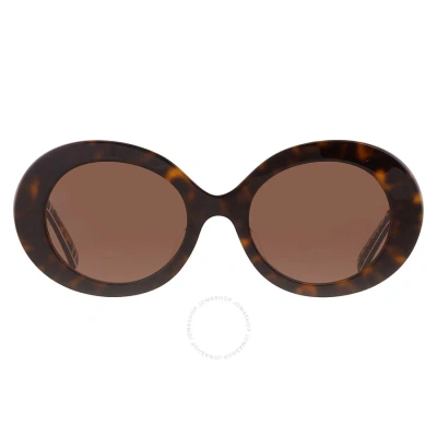 Dolce & Gabbana Dolce And Gabbana Dark Brown Oval Ladies Sunglasses Dg4448f 321773 51 In Brown / Dark / White