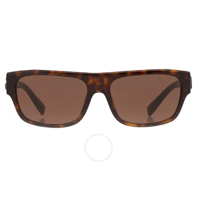 Dolce & Gabbana Dolce And Gabbana Dark Brown Rectangular Men's Sunglasses Dg4455 502/73 57
