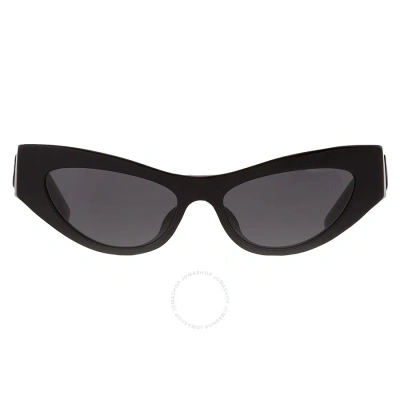 Dolce & Gabbana Dolce And Gabbana Dark Grey Cat Eye Ladies Sunglasses Dg4450f 501/87 52 In Black / Dark / Grey