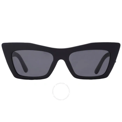 Dolce & Gabbana Dolce And Gabbana Dark Grey Mirrored Cat Eye Ladies Sunglasses Dg4435 25256g 53 In Black / Dark / Grey