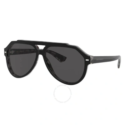 Dolce & Gabbana Dolce And Gabbana Dark Grey Oversized Men's Sunglasses Dg4452f 340387 60 In Black / Dark / Grey