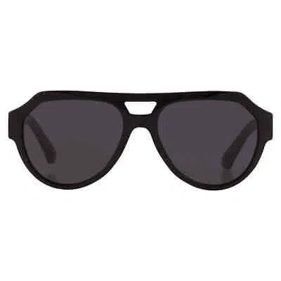 Pre-owned Dolce & Gabbana Dolce And Gabbana Dark Grey Pilot Men's Sunglasses Dg4466 501/87 56 In Gray