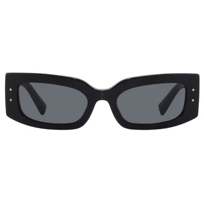 Dolce & Gabbana Dolce And Gabbana Dark Grey Rectangular Ladies Sunglasses Dg4479 501/87 55 In Black