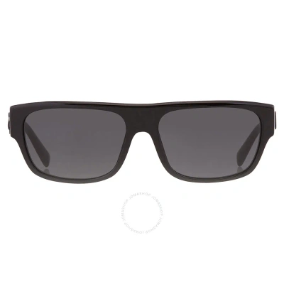 Dolce & Gabbana Dolce And Gabbana Dark Grey Rectangular Men's Sunglasses Dg4455 501/87 57 In Black / Dark / Grey
