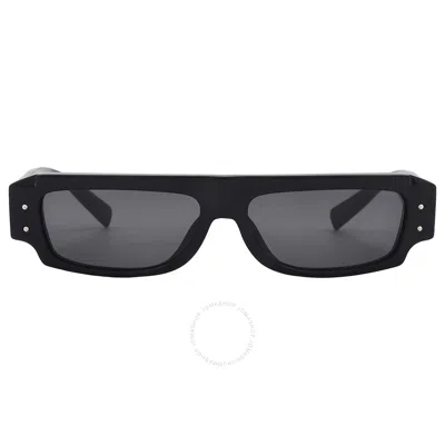 Dolce & Gabbana Dolce And Gabbana Dark Grey Rectangular Men's Sunglasses Dg4458 501/87 55 In Black
