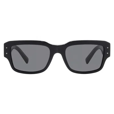 Dolce & Gabbana Dolce And Gabbana Dark Grey Rectangular Men's Sunglasses Dg4483 501/87 54 In Black