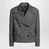 Dolce & Gabbana Women Wool Blend Striped Double-breasted Blazer In Gray
