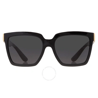 Dolce & Gabbana Dolce And Gabbana Dark Grey Square Ladies Sunglasses Dg6165 501/87 56 In Black / Dark / Grey