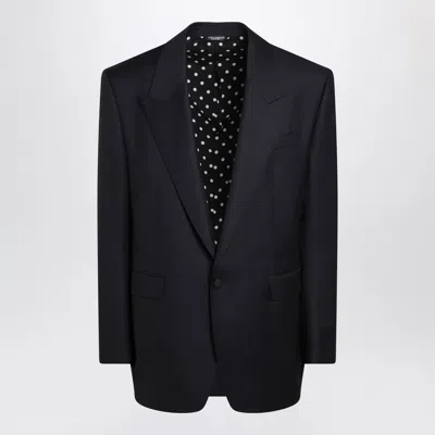 DOLCE & GABBANA DOLCE&GABBANA DARK NAVY WOOL SINGLE-BREASTED JACKET
