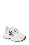 Dolce & Gabbana Woman Multicolor Fabric And Leather Daymaster Sneakers In White/black