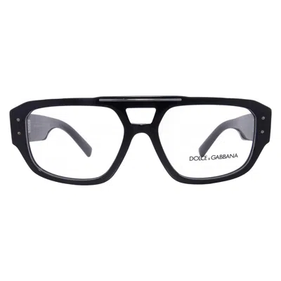 Dolce & Gabbana Dolce And Gabbana Demo Navigator Men's Eyeglasses Dg3406 501 56 In Black