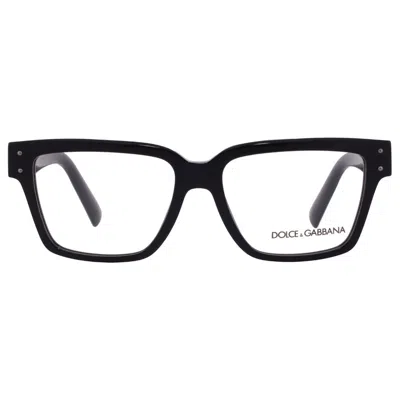 Dolce & Gabbana Dolce And Gabbana Demo Square Men's Eyeglasses Dg3383 501 55 In Black