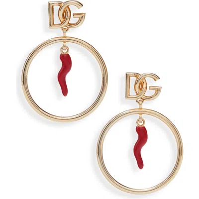 Dolce & Gabbana Dolce&gabbana Dg Cornetto Drop Earrings In Oro