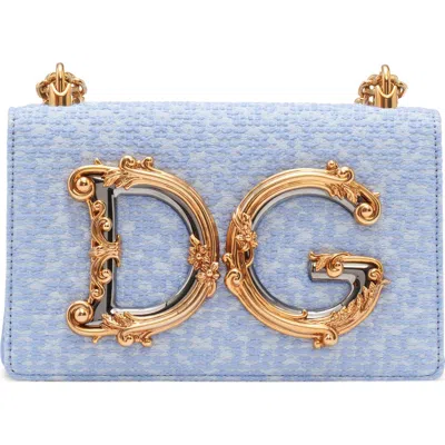 Dolce & Gabbana Dolce&gabbana Dg Girls Bouclé Shoulder Bag In Carta Zucchero