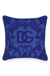 Dolce & Gabbana Logo-embroidered Cushion In Blue