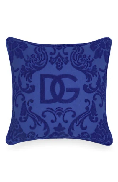 DOLCE & GABBANA DOLCE&GABBANA DG LOGO COTTON TERRY CLOTH OUTDOOR ACCENT PILLOW