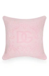 Dolce & Gabbana Dolce&gabbana Dg Logo Cotton Terry Cloth Outdoor Accent Pillow In Pink