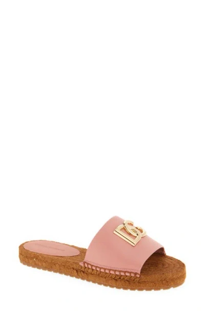 Dolce & Gabbana Dolce&gabbana Dg Logo Espadrille Flat Sandal In Rosa
