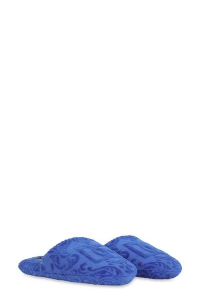 DOLCE & GABBANA DOLCE&GABBANA DG LOGO JACQUARD COTTON TERRY CLOTH SCUFF SLIPPER