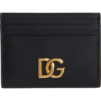 Dolce & Gabbana Mini Vintage Brass Wallet With Custom Logo In Black