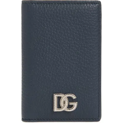Dolce & Gabbana Dolce&gabbana Dg Logo Leather Continental Wallet In Blue