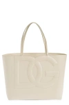 Dolce & Gabbana Dolce&gabbana Dg Logo Leather Tote In Ivory