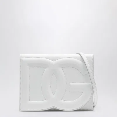 Dolce & Gabbana Logo-embossed Leather Shoulder Bag In White