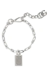 Dolce & Gabbana Dolce&gabbana Dg Plaque Chain Bracelet In Argento/palladio