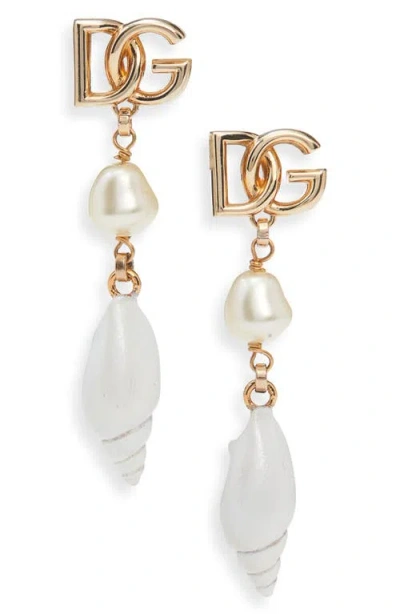 DOLCE & GABBANA DOLCE&GABBANA DG SHELL DROP EARRINGS