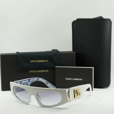 Pre-owned Dolce & Gabbana Dolce&gabbana Dg4411 337119 White On Blue Maiolica/gradient Light Blue 54...
