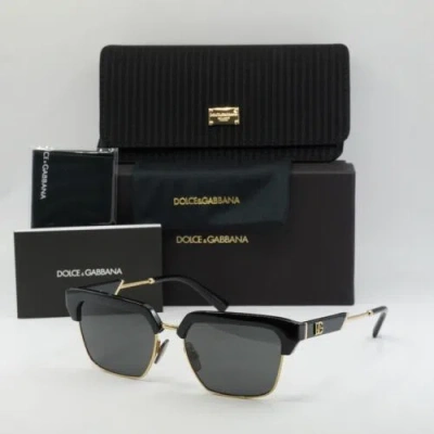 Pre-owned Dolce & Gabbana Dolce&gabbana Dg6185 501/87 Shiny Black/dark Gray 55-17-145 Sunglasses