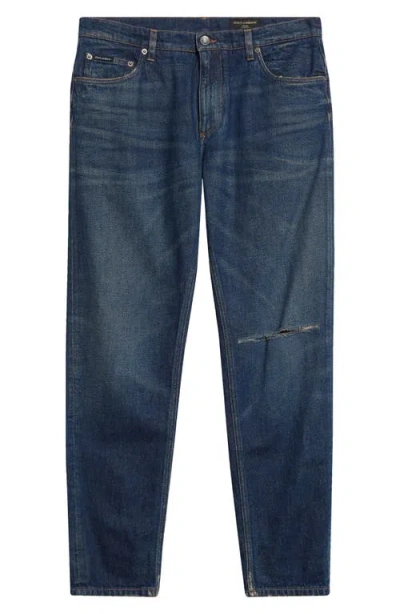 Dolce & Gabbana Dolce&gabbana Distressed Denim Jeans In Blue