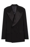 Dolce & Gabbana Double-breasted Satin-lapel Jacket In Black