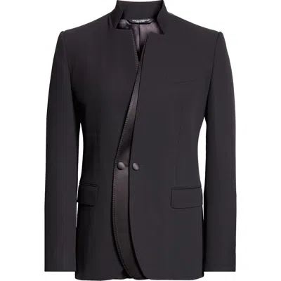 Dolce & Gabbana Dolce&gabbana Double Breasted Wool & Silk Blend Gabardine Jacket In N0000 Nero