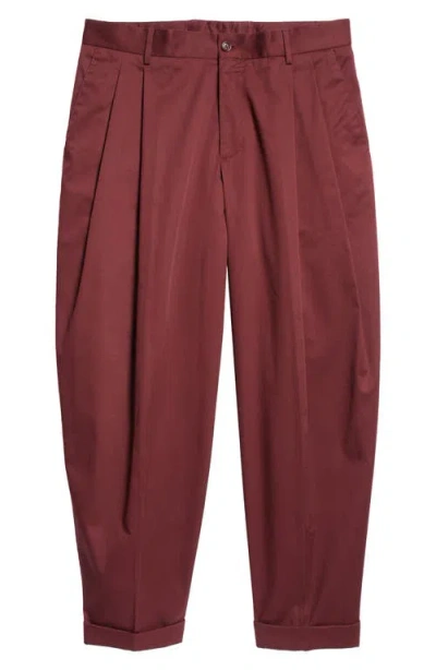 DOLCE & GABBANA DOLCE&GABBANA DOUBLE PLEAT CROP STRETCH COTTON PANTS